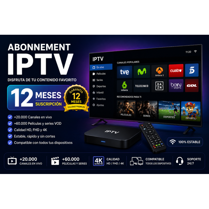 IPTV PREMIUM 12 MOIS
